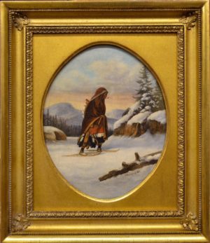 Native Woman Crossing the Snow with Trade Goods