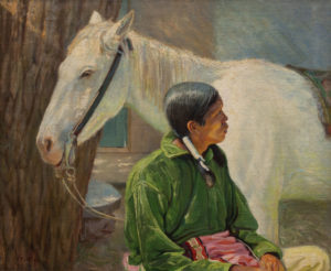 A Taos Indian and His Pony
